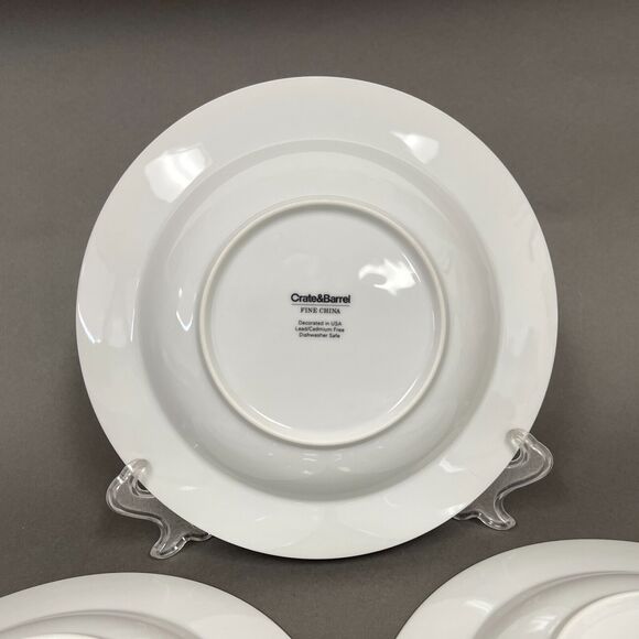 Crate & Barrel Rafia Blue White Waves Wavy Bowls Lead & Cadmium Free Lot of 3 - Picture 10 of 14